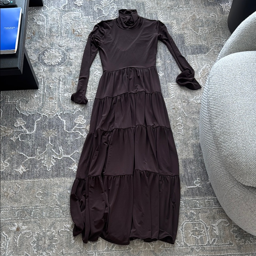 ALC Brown Tiered Gown with cutout back
